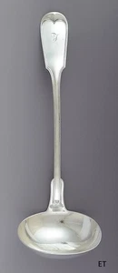 um 1850 feine amerikanische Münze Silber Geige Gewinde große Schöpfkelle 13" F mono - Bild 1 von 5