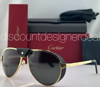 Gafas de sol Cartier Aviator Santos marco dorado gris lente polarizada CT0296S 001 61 Foto 1 de 4