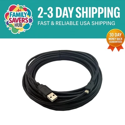 25ft USB 2.0 A to Mini B 5 Pin Tangle-Free Cable – Fast Data Transfer - Image 1 of 4