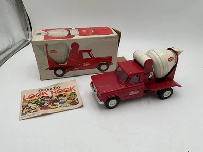 Tonka Jeep Cement Mixer #1077  Pressed Steel Red  with box & LOOK BOOK 1960'S - Image 1 of 4