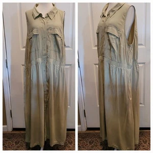 Neu Ava & Viv Utility Kleid hellgrün Frühling Sommer 2X Maxi XXL - Bild 1 von 9