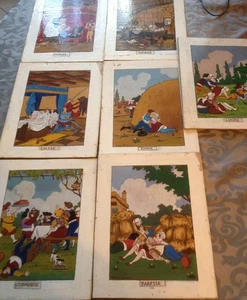 Les 7 pêchés capitaux . Gouaches sur bois | Marcel Jeanjean | Bon état - Picture 1 of 8