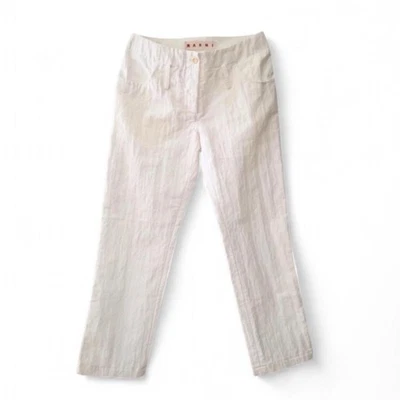 Pantalones capri vintage de algodón Marni blanco lirio IT 38 XS recortados al tobillo ajustados 2006 Foto 1 de 4