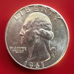 1961-P Washington Quarter Gem BU 90% Silver 25c US Coin FAST S&H 970 - Picture 1 of 7