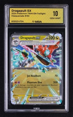 2024 Pokemon TWM EN-Twilight Masquerade: #130 Dragapult EX MBA 10 GEM MINT - Image 1 of 4