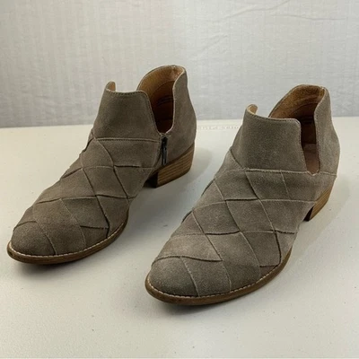 Botas al Tobillo Seychelles Gris Marino Profundo Gamuza Cuero Tejido Mujer Talla 8.5 Western Foto 1 de 4