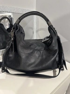 Kenneth Cole New York No Slouch Studded Hobo Black Soft PebbledLeather Bag - Image 1 of 4