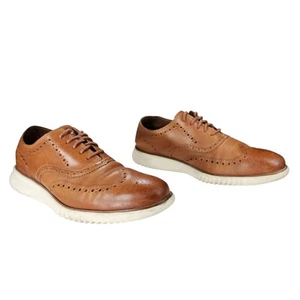 Cole Haan Flügelspitze Oxford Größe 10,5 M Herren Beige Schnürung Leder Zerogrand Grand.os - Bild 1 von 12