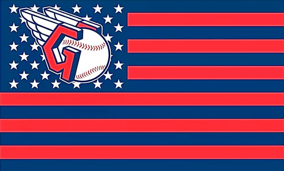 2 Cleveland Guardians Stars & Stripes US Flag Design VINYL STICKERS 5x3 Decals - Image 1 of 1