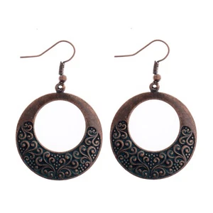 Pendientes colgantes de gota de agua hueca con cuentas multicolor estilo bohemio boho para mujer - Imagen 1 de 10