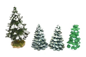 Christmas Pine Evergreen Tree Miniature Model Department 56 Snow Village Lot 7 - Picture 1 of 9