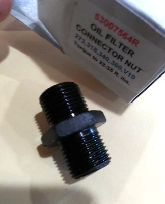 Mopar HIGHFLOW .531 DIÁMETRO 340,360,426,440 V10 filtro de aceite conector tuerca montaje  Foto 1 de 4