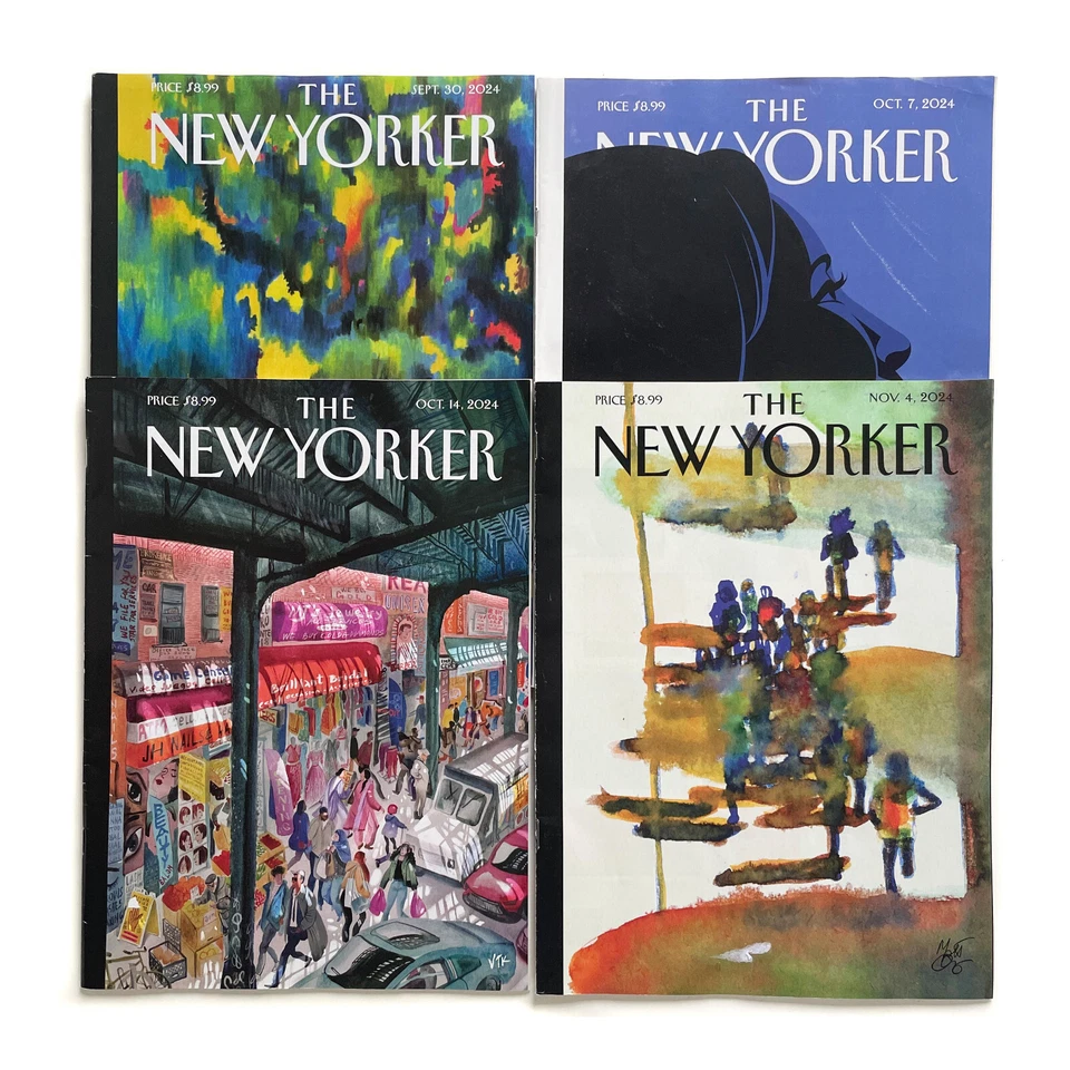 Four 2024 New Yorker Magazine Q4 Issues • No Subscription Labels - Image 1 of 2