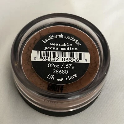 Sombra Bare Minerals WEARABLE PECAN MÉDIA .57g pó solto cor dos olhos rara - Imagem 1 de 4