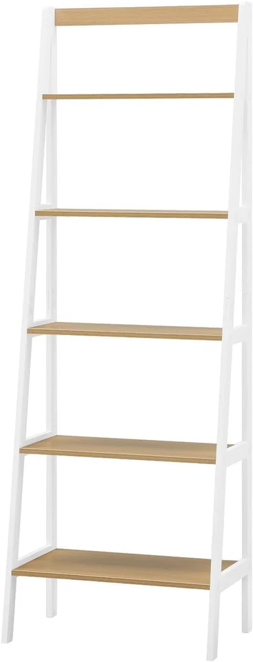 EC8998BL Five Tier Free Standing Ladder Shelfbookcase. Home, Bedroom and Office - Image 1 of 4