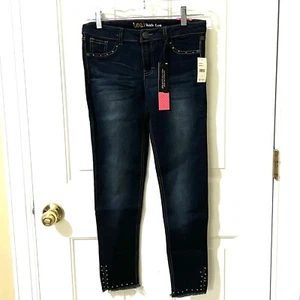 New W/t Lee Girls Ankle Crop Blue Skinny Denim Stretch Jeans, Size 14  - Picture 1 of 6