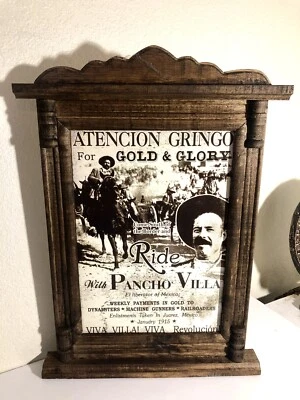 General Francisco’Pancho’  Villa Rustic Wooden Frame - Image 1 of 4