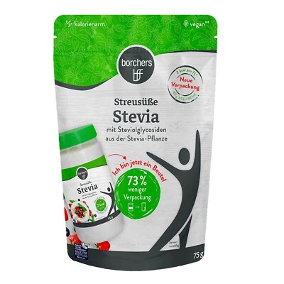 75g Borchers Stevia Streusüße m. Stevia Pflanze Vegan Steviolglycosiden