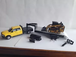 1/64 2020 Ram 3500 Tradesman pianale con rimorchio e carico binario compatto Cat 297D2 - Foto 1 di 1