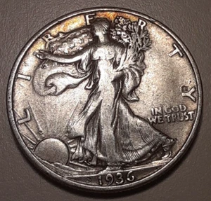 1936 Philadelphia Mint US 50C Walking Liberty Half Dollar 90% silver (#72-5615) - Picture 1 of 2