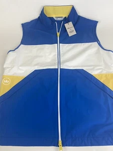 NWT Peter Millar Crown Sailing Nautilus Blue White Golf Zip Up Vest MEDIUM $168 - Picture 1 of 12