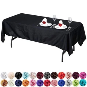 6 pcs 60x102" Polyester Rectangular Tablecloths Party Wedding Table Linens SALE - Picture 1 of 276