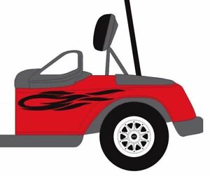 Flame Side Stripe Golf Cart 3M Decal Graphic Sticker EZ Go Club Car Yamaha HDK