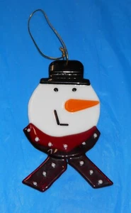 tag Limited Snowman Christmas Ornament Colored Glass 4-3/4" H x 2-1/2" W 650386 - Picture 1 of 4