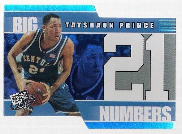 2002 TAYSHAUN PRINCE PRESS BIG NUMBERS ROOKIE KENTUCKY WILDCATS DETROIT PISTONS - Image 1 of 1