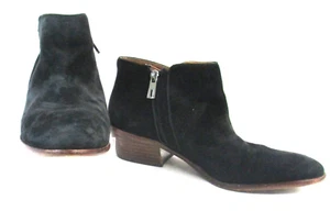 Sam Edelman Women Ankle Boots, Black Genuine Suede Block heel Zipper Size 8.5 - Picture 1 of 6