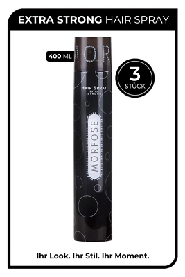 3x Morfose Extra Strong Haarspray 400 ml • Starker Halt • Schwarz • Hair Spray - Bild 1 von 2