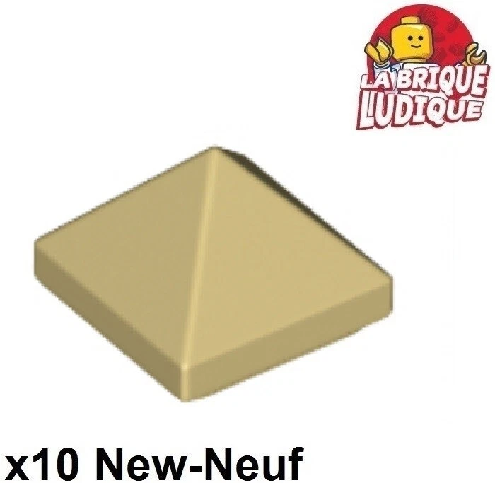 Lego 10x slope brick 45° 1x1 pyramide Quadruple Convex beige/tan 22388 NEUF - Bild 1 von 1