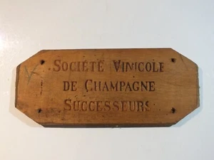 + Ancienne plaque en bois Société vinicole de Champagne (caisse, transports) + - Imagen 1 de 4
