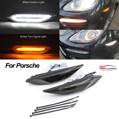 Smoke LED Side Marker Lights Turn Signal Light For 2011-2014 Porsche Cayenne 958 - Image 1 of 4
