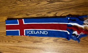 iceland soccer scarf blue White Red 54” Long - Picture 1 of 8