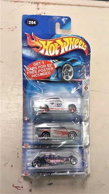 Hot Wheels 3-Pack & Poster 2003 1st Edition Tire Fryer, Mustang GT, Porsche 911 - Image 1 of 4