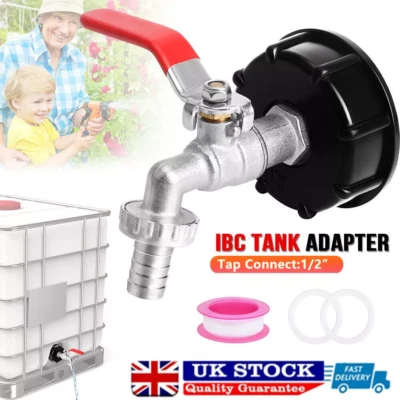 IBC Tank Adapter Connector S60X6 To Garden Tap With 1/2" Hose Fitting Fuel Water - Image 1 of 4