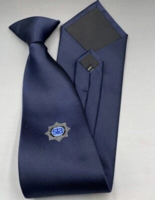 HIRE WITNESS DARK BLUE SECURITY OFFICER CLIP-ON TIE WITH SIA LICENSED OFFICER LOGO