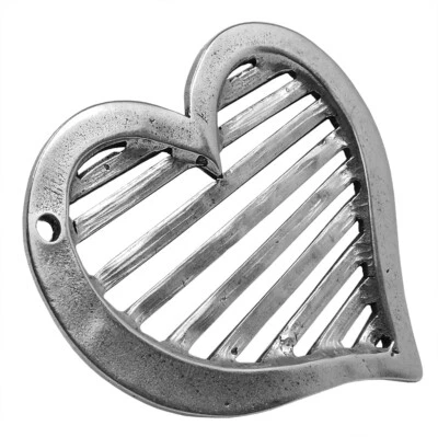 Rimorchio Grande Cuore Ottone Argentato IN Used Look Minott 27917 - Immagine 1 di 3