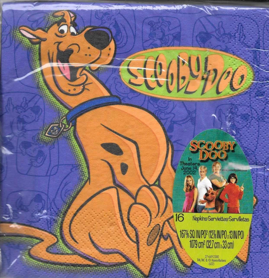 Servilletas de fiesta Scooby-Doo 16 unidades - nuevas en paquete - por sello lote de 2 paquetes Foto 1 de 2