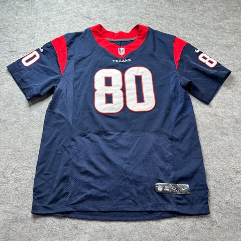 Houston Texans Andre Johnson #80 Nike Jersey Men XL 52 Blue 2012 On Field Nylon Cover