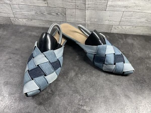 Versona Mules Mujer 10 M Zapatos Zuecos Azul Denim Tejido Sin Cordones Informales Comodidad - Imagen 1 de 15