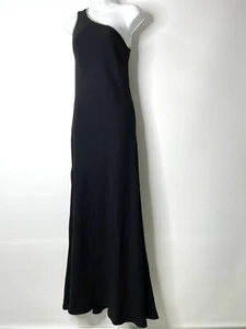 Chetta B Sherrie Bloom Peter Noviello Evening Gown Dress One Shoulder Black - Picture 1 of 10