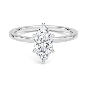 Anillo de diamantes cultivados en laboratorio genuino MARQUESA 1,00 quilates en plata 925 CERTIFICADO - Imagen 1 de 3