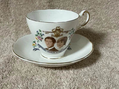 Commemorative Prince Charles & Lady Diana Spencer Bone China Teacup & Saucer - Image 1 of 4