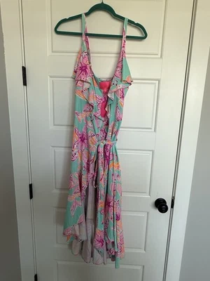 Lilly Pulitzer Fontaine Knee Length Wrap Dress Bonita Blooms Size Large NWT - Image 1 of 4