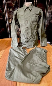 US ARMY DATED 1949 M47 HBT HERRINGBONE JACKET WREATH & STAR BUTTONS W/FATIGUES S - Picture 1 of 20