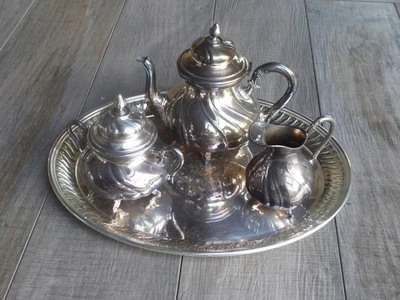 WMF - Barock - Teekern -  auf Tablett - versilbert - Straussenmarke - IO - as - Bild 1 von 4