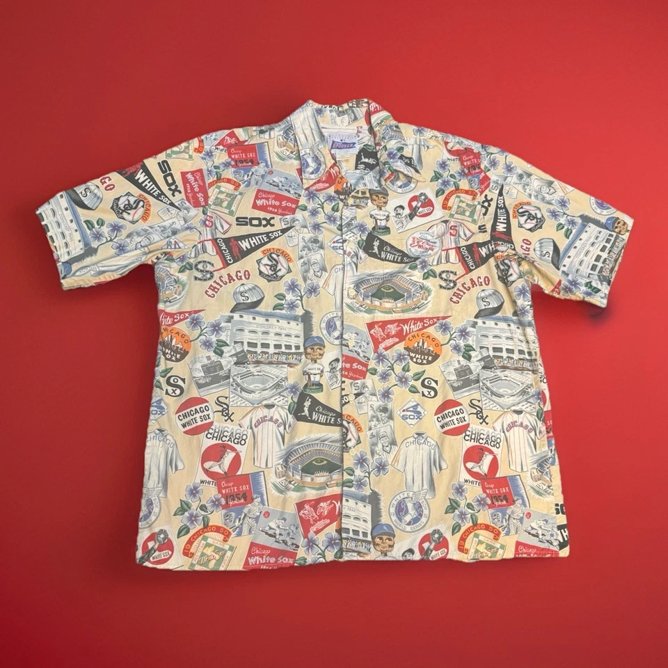 Reyn Spooner Chicago White Sox MLB Aloha Shirt XL USA Made Hawaiian Vintage - Image 1 of 4