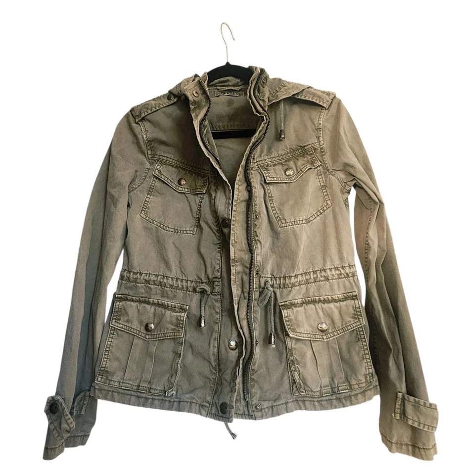 Chaqueta de Campo Militar Utilitaria Talula XS Verde Oliva Capucha Carga Y2K Retro Grunge Foto 1 de 4